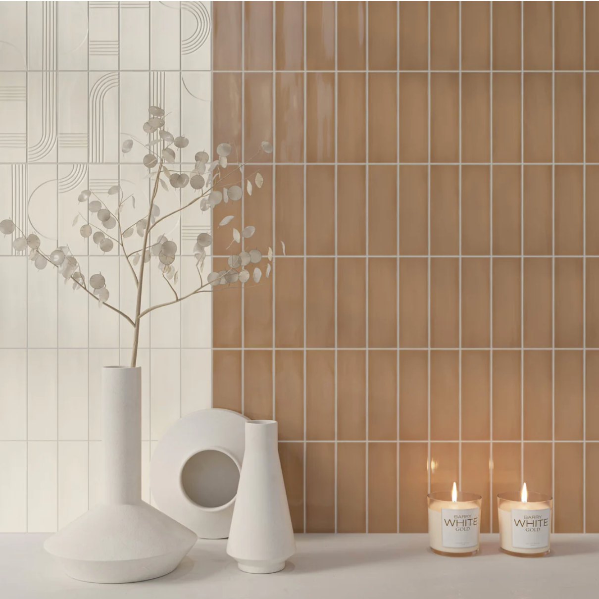 Coral Subway Tile Geometric Texture - 2 x 6